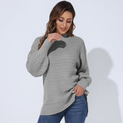 Half High Neck Long Sleeve Knitted Sweater