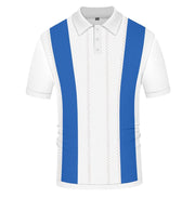 Men's White Striped Slim-fit Short-sleeved Sweater