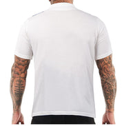 Men's White Striped Slim-fit Short-sleeved Sweater