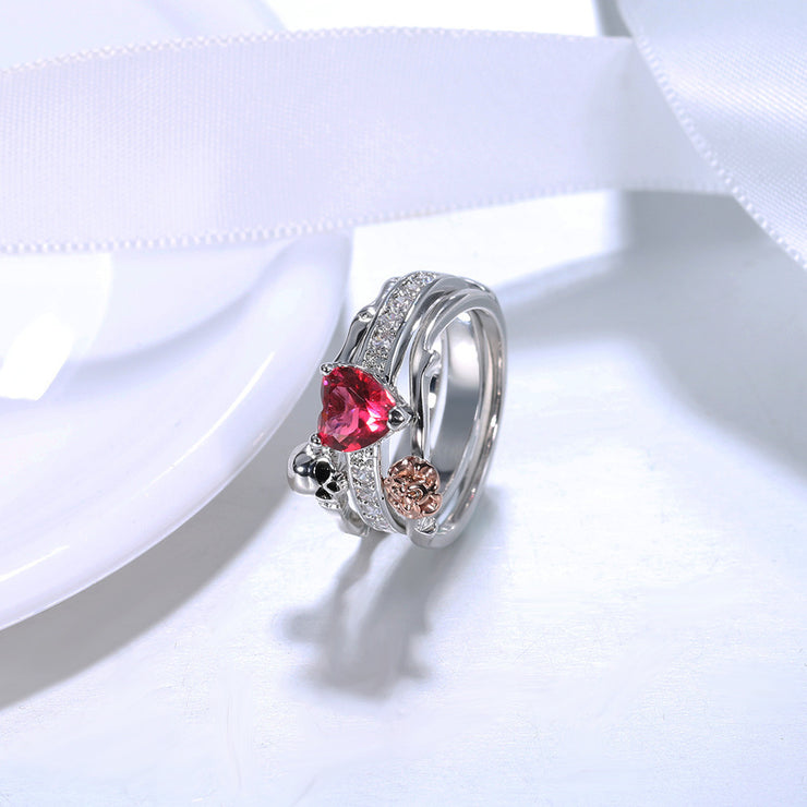 Skull zircon ring