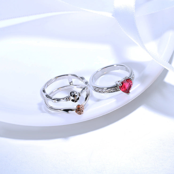 Skull zircon ring