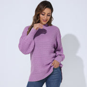 Half High Neck Long Sleeve Knitted Sweater