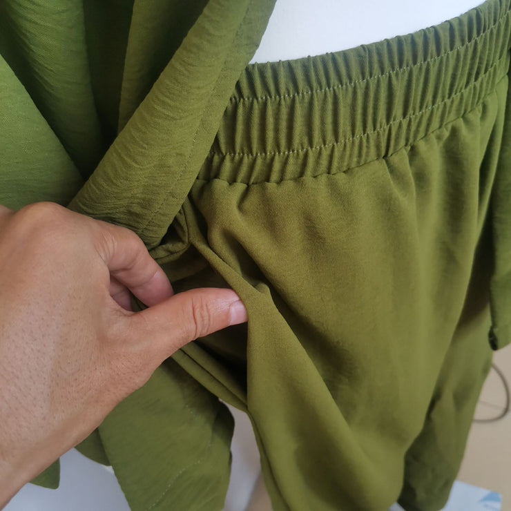 Top Pocket Wide Leg Pants Two-piece Set