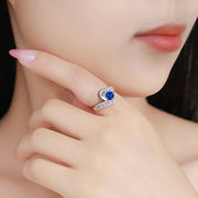 Personality Silver Inlaid Zircon Women's Ring Colorfast Zircon
