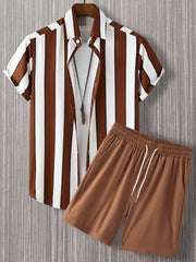 Popular Short Sleeve Hipster Beach Style Hawaii Suit