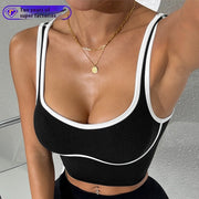 Contrast Color Wireless Beauty Back Exercise Vest Female Shockproof Push-up Yoga