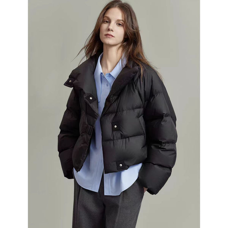 Coffee Color Cotton-padded Clothes Short Cotton Coat
