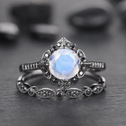Fashion Women's Simple Moonstone Flower Ring