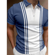 Casual 3 Button Printing Lapel Casual Men's T-shirt