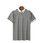 Lapel Jacquard Stripes Breathable Sweat Absorbing Business Casual Men's Clothing