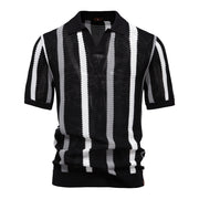 Breathable Hollow Men's Short-sleeved Polo Shirt Sweater