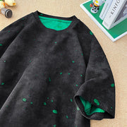 Ripped Short Sleeve T-shirt Loose Round Neck Half Sleeve