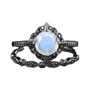 Fashion Women's Simple Moonstone Flower Ring