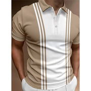 Casual 3 Button Printing Lapel Casual Men's T-shirt