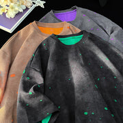 Ripped Short Sleeve T-shirt Loose Round Neck Half Sleeve