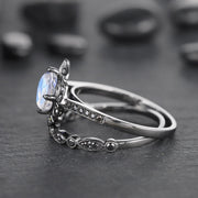 Fashion Women's Simple Moonstone Flower Ring