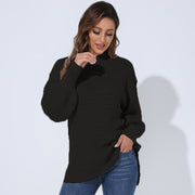 Half High Neck Long Sleeve Knitted Sweater