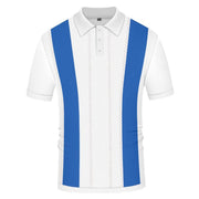 Men's White Striped Slim-fit Short-sleeved Sweater