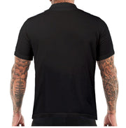 Men's White Striped Slim-fit Short-sleeved Sweater