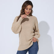 Half High Neck Long Sleeve Knitted Sweater